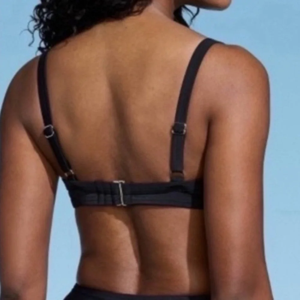 Lands' End Women's Black Underwire Bikini Top UPF 50 Size 18,‎ NWT